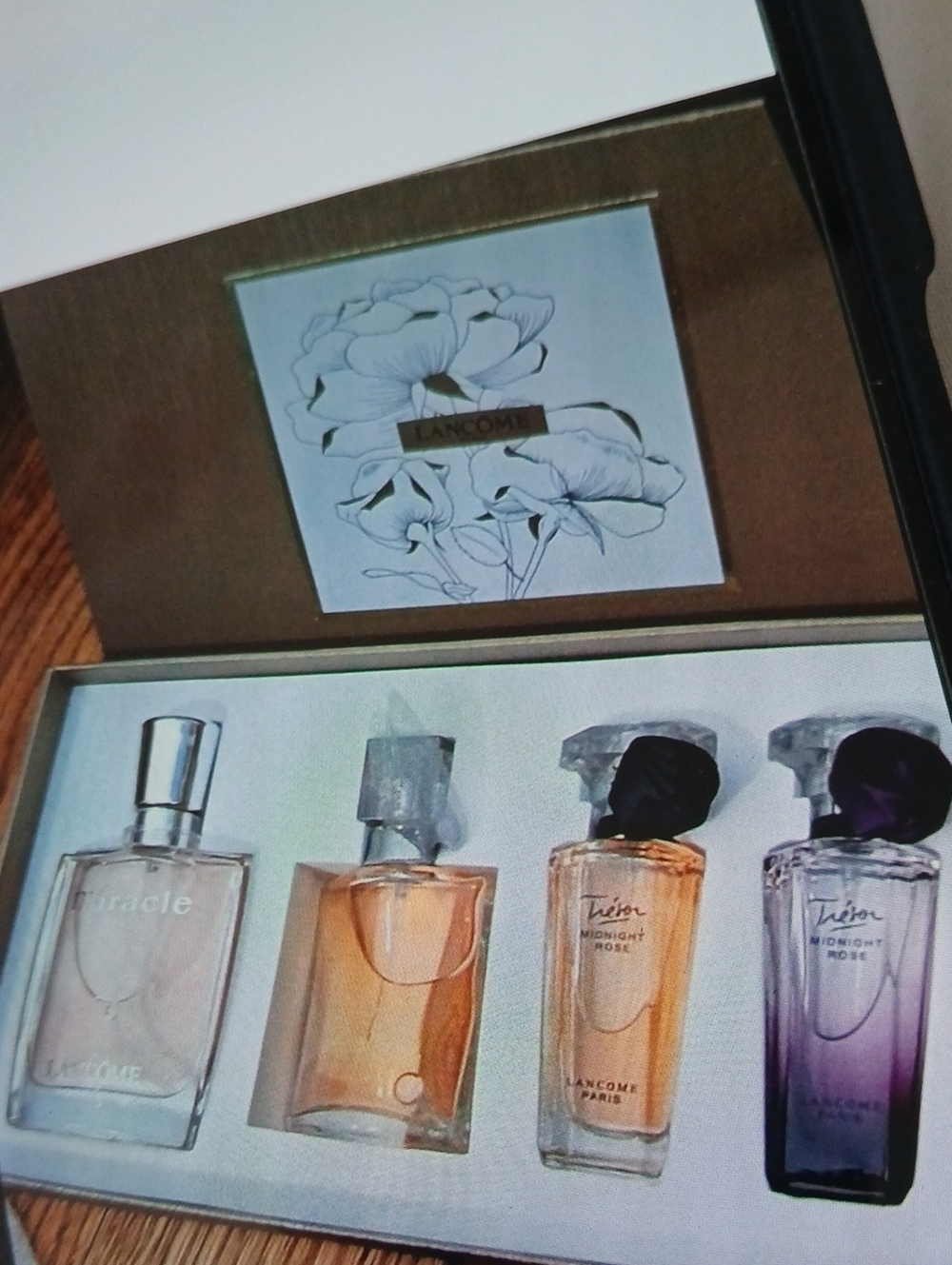 Lancome Women's Fragrance Set - Clear, Peach, Amber & Purple Bottles